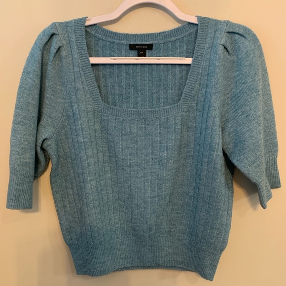 RW&CO. Sweaters - RW&CO. Light Blue Ribbed Sweater